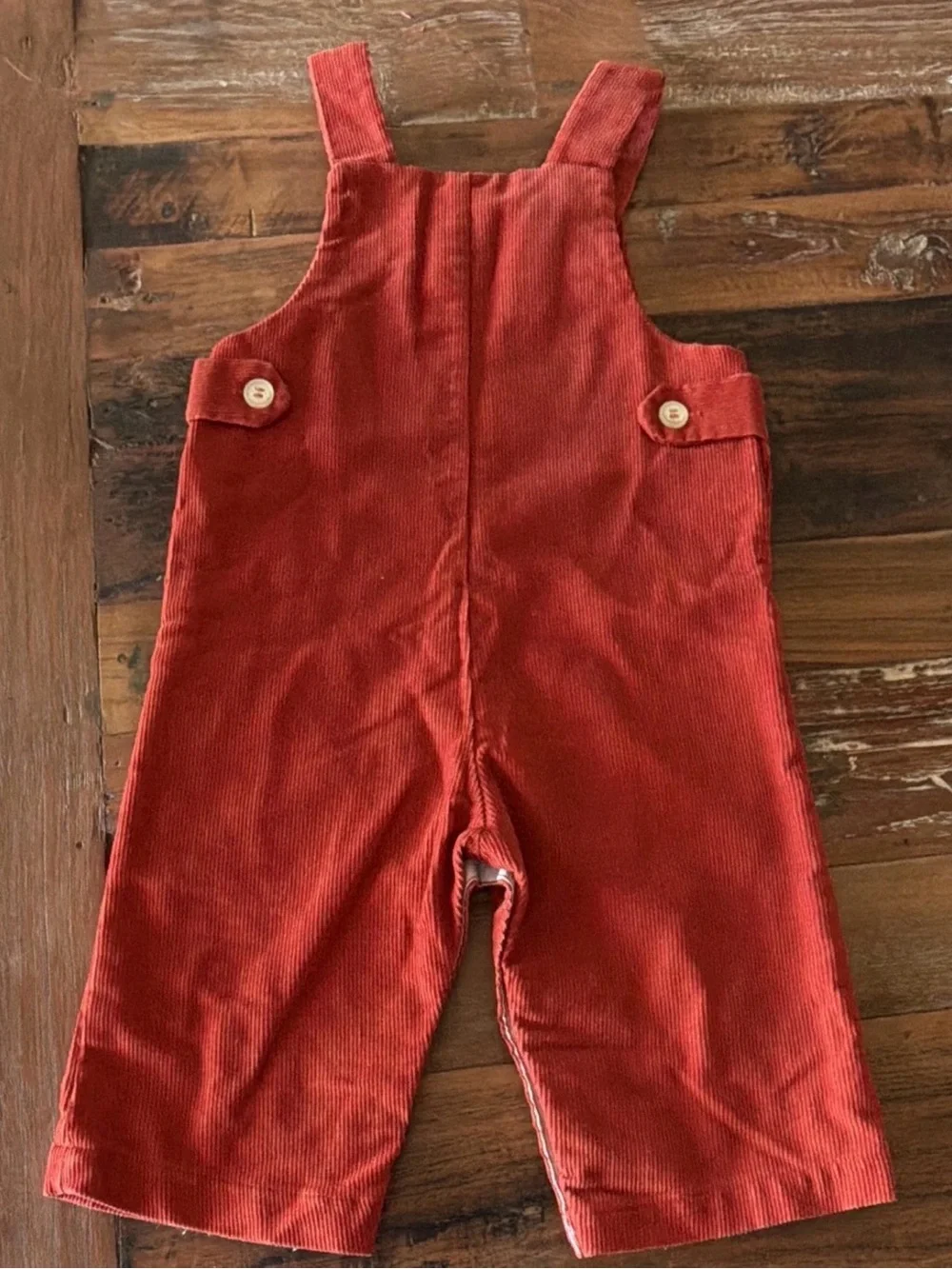 Vintage Toddly Winks 12M Rust Corduroy Overalls Made in USA Baby Romper